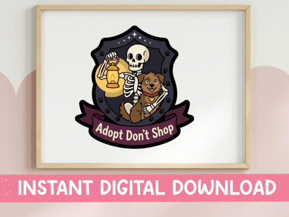 Adopt Don't Shop Skeleton Dog Design
