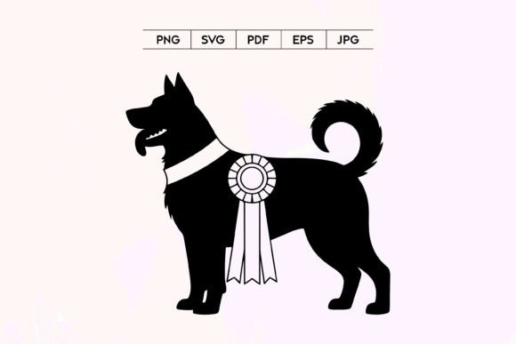 Award Winning Dog with Ribbon Icon