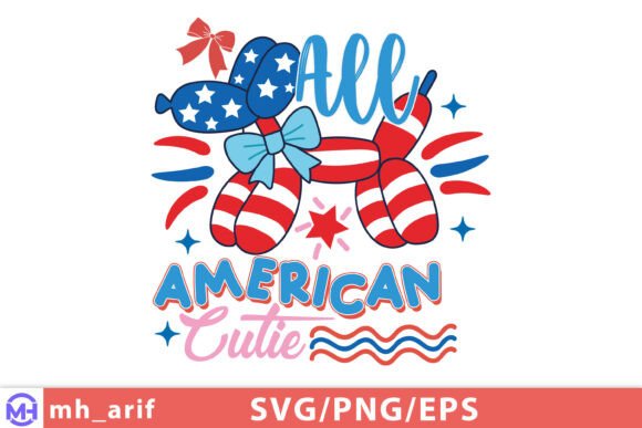 Balloon Dog 4th of July Hand-drawn SVG