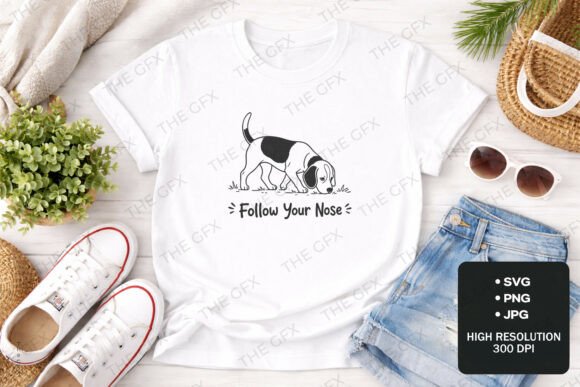 Beagle Dog Drawing - Follow Your Nose