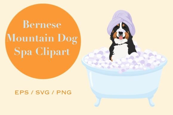 Bernese Mountain Dog Spa Clipart