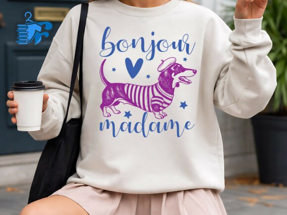 Bonjour Madame SVG, French Dachshund Dog