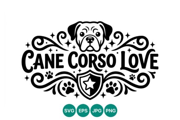 Cane Corso Love Dog Vector Art