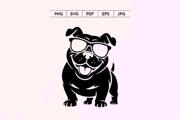 Cool Pitbull Dog with Sunglasses SVG