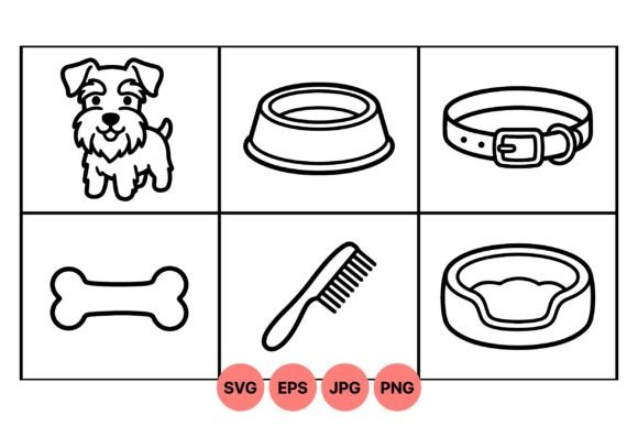 Cute Dog and Pet Supplies Svg