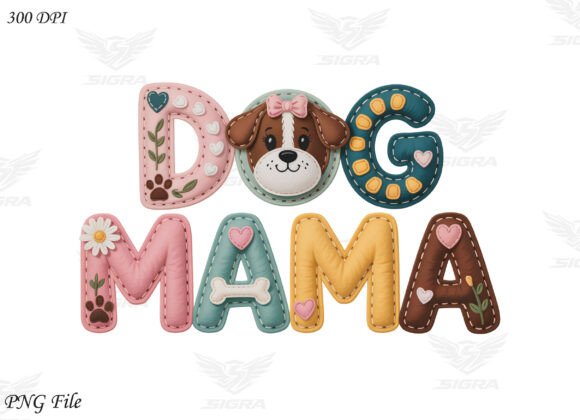 Cute Dog Mama PNG Design SVG