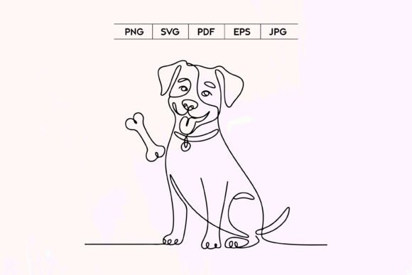 Cute Dog with Bone Pet Lover SVG File
