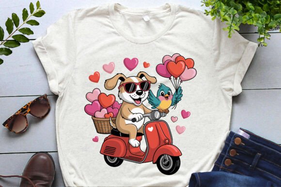 Cute Valentine Dog Scooter Valentine's