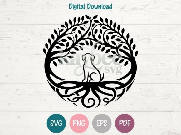 Dog Celtic Tree of Life SVG PNG EPS PDF