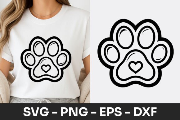 Dog Paw Print Icon Minimal Design SVG