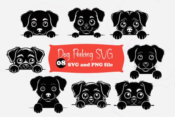 Dog Peeking over Edge SVG, Cute Puppy