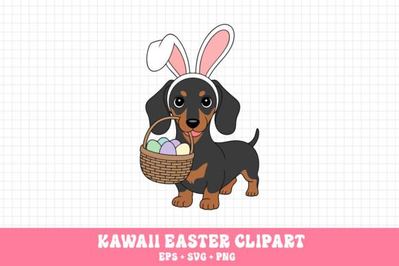 Kawaii Dachshund Easter Bunny Sausage