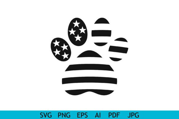 Patriotic Paw Print SVG