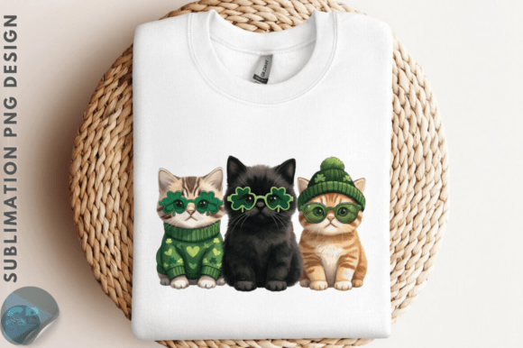 Purrfectly Lucky Cat St Patricks Day PNG