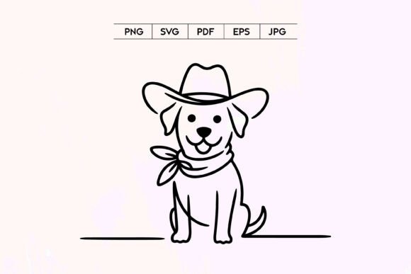 Review: Cowboy Dog Line Art
