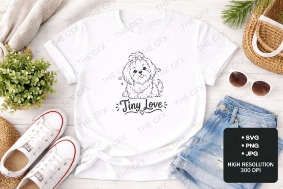 Tiny Love Puppy Cute Dog T-Shirt Design